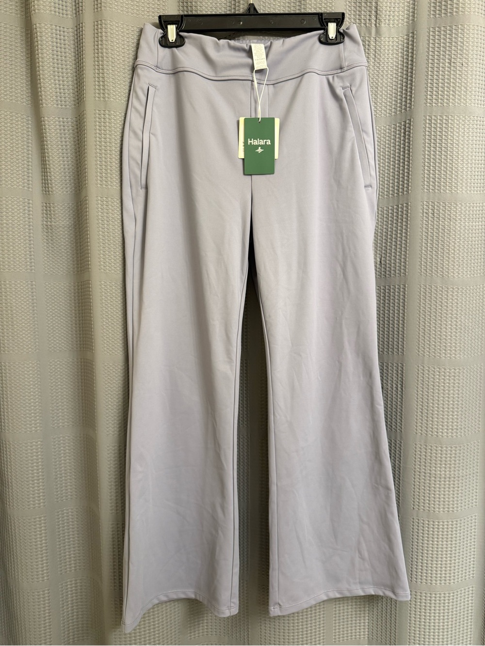 NWT Halara High Waisted DayStretch Work Flare Pants Lavender/ Gray M Petite